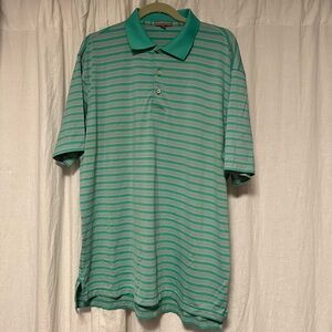 Peter Millar Aqua and Gray Polo Shirt